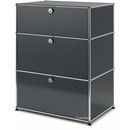 USM Haller Storage Unit with 3 Drawers, H 95 + 4 x W 75 x D 50 cm, Anthracite RAL 7016