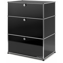 USM Haller Storage Unit with 3 Drawers, H 95 + 4 x W 75 x D 50 cm, Graphite black RAL 9011