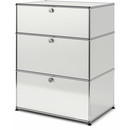 USM Haller Storage Unit with 3 Drawers, H 95 + 4 x W 75 x D 50 cm, Light grey RAL 7035