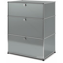 USM Haller Storage Unit with 3 Drawers, H 95 + 4 x W 75 x D 50 cm, Mid grey RAL 7005