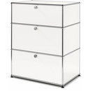 USM Haller Storage Unit with 3 Drawers, H 95 + 4 x W 75 x D 50 cm, Pure white RAL 9010