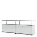 USM Haller Lowboard L with Extension, Customisable, Light grey RAL 7035, With 2 drop-down doors, Without cable entry hole