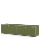USM Haller Lowboard L, Edition olive green, With 2 drop-down doors