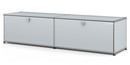 USM Haller Lowboard L with 2 Drop-down Doors, USM matte silver