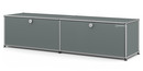 USM Haller Lowboard L with 2 Drop-down Doors, Mid grey RAL 7005