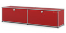 USM Haller Lowboard L with 2 Drop-down Doors, USM ruby red