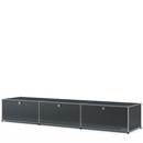 USM Haller Lowboard XL, Customisable, Anthracite RAL 7016, With 3 drop-down doors, 50 cm