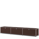 USM Haller Lowboard XL, Customisable, USM brown, With 3 drop-down doors, 35 cm