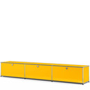 USM Haller Lowboard XL, Customisable, Golden yellow RAL 1004, With 3 drop-down doors, 35 cm