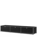 USM Haller Lowboard XL, Customisable, Graphite black RAL 9011, With 3 drop-down doors, 50 cm