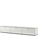 USM Haller Lowboard XL, Customisable, Light grey RAL 7035, With 3 drop-down doors, 35 cm