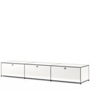 USM Haller Lowboard XL, Customisable, Pure white RAL 9010, With 3 drop-down doors, 50 cm