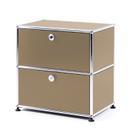 USM Haller Bedside Table with 2 Drop-down Doors, USM beige