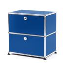 USM Haller Bedside Table with 2 Drop-down Doors, Gentian blue RAL 5010