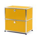 USM Haller Bedside Table with 2 Drop-down Doors, Golden yellow RAL 1004