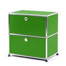 USM Haller Bedside Table with 2 Drop-down Doors, USM green