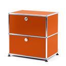 USM Haller Bedside Table with 2 Drop-down Doors, Pure orange RAL 2004