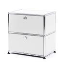 USM Haller Bedside Table with 2 Drop-down Doors, Pure white RAL 9010