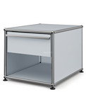 USM Haller Bedside Table with Drawer, USM matte silver, Small (H 39 x B 42,5 x D 53 cm)