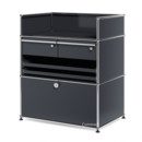 USM Haller Surgery Sideboard, Anthracite RAL 7016, All compartments with a lock