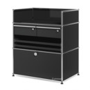 USM Haller Surgery Sideboard, Graphite black RAL 9011, All compartments with a lock