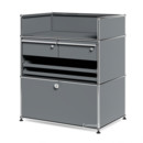 USM Haller Surgery Sideboard, Mid grey RAL 7005, All compartments with a lock
