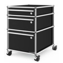 USM Haller Mobile Pedestal with 3 Drawers Type II (with Counterbalance), All compartments with a lock, Graphite black RAL 9011