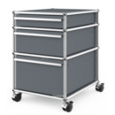USM Haller Mobile Pedestal with 3 Drawers Type II (with Counterbalance), No locks, Mid grey RAL 7005