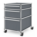 USM Haller Mobile Pedestal with 3 Drawers Type II (with Counterbalance), No locks, Mid grey RAL 7005