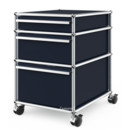 USM Haller Mobile Pedestal with 3 Drawers Type II (with Counterbalance), No locks, Steel blue RAL 5011