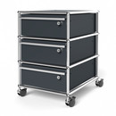 USM Haller Mobile Pedestal with 3 Drawers Type I (with Counterbalance), All compartments with a lock, Anthracite RAL 7016