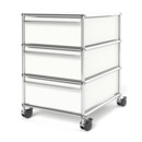 USM Haller Mobile Pedestal with 3 Drawers Type I (with Counterbalance), No locks, Pure white RAL 9010
