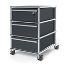 USM Haller Mobile Pedestal with 3 Drawers Type I (with Counterbalance), Top drawer with lock, Anthracite RAL 7016