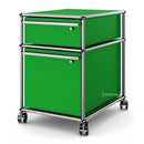 USM Haller Mobile Pedestal with Hanging File Basket, All compartments with a lock, USM green