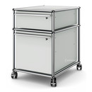 USM Haller Mobile Pedestal with Hanging File Basket, All compartments with a lock, Light grey RAL 7035