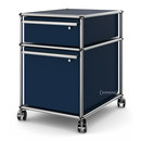 USM Haller Mobile Pedestal with Hanging File Basket, All compartments with a lock, Steel blue RAL 5011