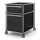 USM Haller Mobile Pedestal with Hanging File Basket, Only A6-drawer with lock, Graphite black RAL 9011