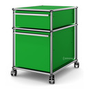 USM Haller Mobile Pedestal with Hanging File Basket, No locks, USM green