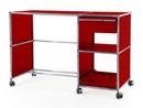 USM Haller Desktop on Castors Type 2, USM ruby red