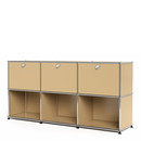 USM Haller Sideboard 50, Customisable, USM beige, With 3 drop-down doors, Open