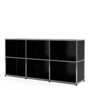 USM Haller Sideboard 50, Customisable, Graphite black RAL 9011, Open, Open