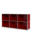 USM Haller Sideboard 50, Customisable, USM ruby red, Open, Open