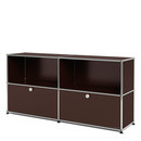 USM Haller Sideboard L, Customisable, USM brown, Open, With 2 drop-down doors