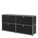 USM Haller Sideboard L, Customisable, Graphite black RAL 9011, With 2 drop-down doors, With 2 drop-down doors