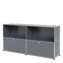 USM Haller Sideboard L with 2 Drop-down Doors, Mid grey RAL 7005