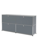 USM Haller Sideboard L, Customisable, Mid grey RAL 7005, With 2 drop-down doors, With 2 drop-down doors