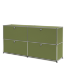 USM Haller Sideboard L, Edition Olive Green, Customisable, With 2 drop-down doors, With 2 drop-down doors