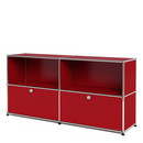 USM Haller Sideboard L, Customisable, USM ruby red, Open, With 2 drop-down doors