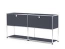 USM Haller Sideboard L with 2 Drop-down Doors, Lower Tier Structure, Anthracite RAL 7016