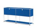 USM Haller Sideboard L with 2 Drop-down Doors, Lower Tier Structure, Gentian blue RAL 5010